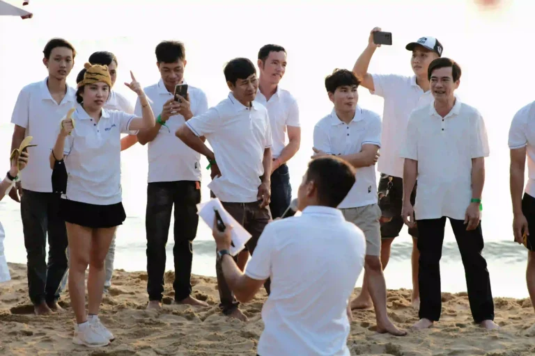 people at a company outing